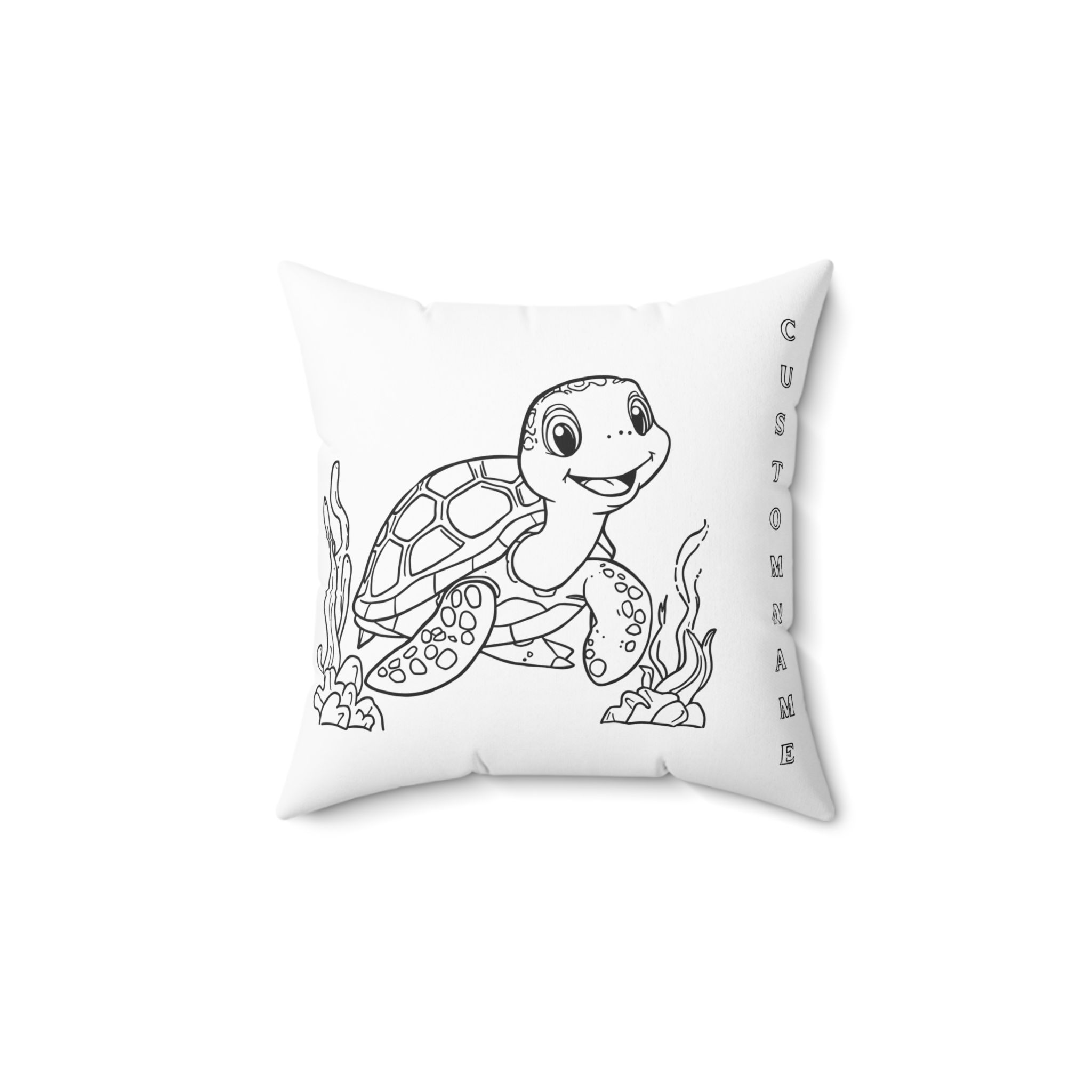 Say Grace® Color Me Sea Turtle Square Pillow