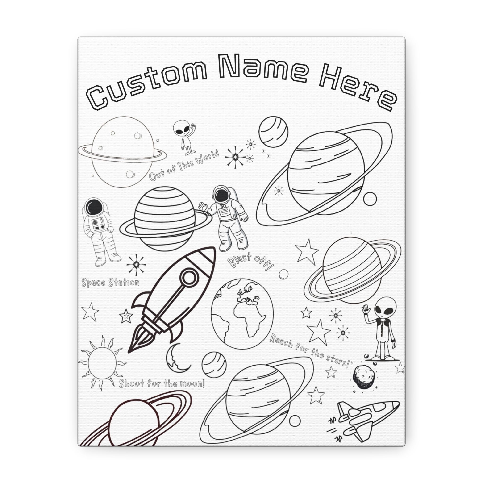 Say Grace® Space Themed Personalized Canvas